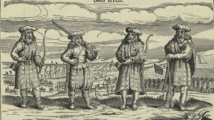 Abbildung 13: Iren und Schotten. In Nürnberg gedrucktes zeitgenössisches Flugblatt von 1631 - Reprint von 1893 bis 1895. (http://commons.wikimedia.org/wiki/File:Scottish_soldiers_in_service_of_Gustavus_Adolphus,_1631.jpeg; zuletzt abgerufen am 30.06.2011).