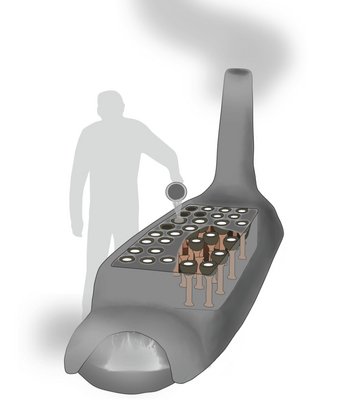Abbildung 3: Die Gefäße und ihre Füße waren batterieartig in Siedeöfen angeordnet. © Landesamt für Denkmalpflege und Archäologie Sachsen-Anhalt, Juliane Filipp, Torsten Schunke.