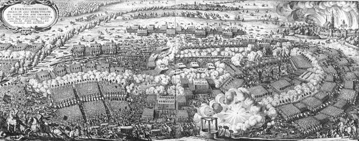 Abbildung 2: Abbildung der Schlacht so bey Lützen den 6. Novemb. 1632. Geschechen von Matthäus Merian dem Älteren. »Theatrum Europaeum« (1633). © Herzog August Bibliothek Wolfenbüttel [70.B Hist.2°].