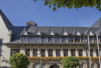 Abbildung 1: Eine der Traufseiten des Rathauses in Aschersleben. © Landesamt für Denkmalpflege und Archäologie Sachsen-Anhalt, Volker Seifert.