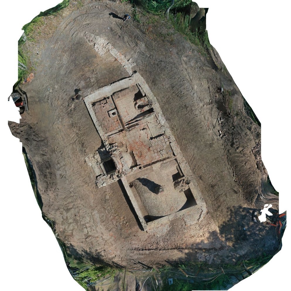 Schloss Pouch. Draufsicht auf den freigelegten Schlosskeller des 16. Jahrhunderts. Teil der dreidimensionalen ›Structure from motion‹-Einmessung. © Landesamt für Denkmalpflege und Archäologie Sachsen-Anhalt, Olaf Schröder.