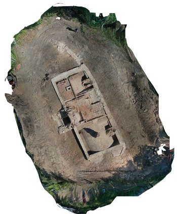 Schloss Pouch. Draufsicht auf den freigelegten Schlosskeller des 16. Jahrhunderts. Teil der dreidimensionalen ›Structure from motion‹-Einmessung. © Landesamt für Denkmalpflege und Archäologie Sachsen-Anhalt, Olaf Schröder.