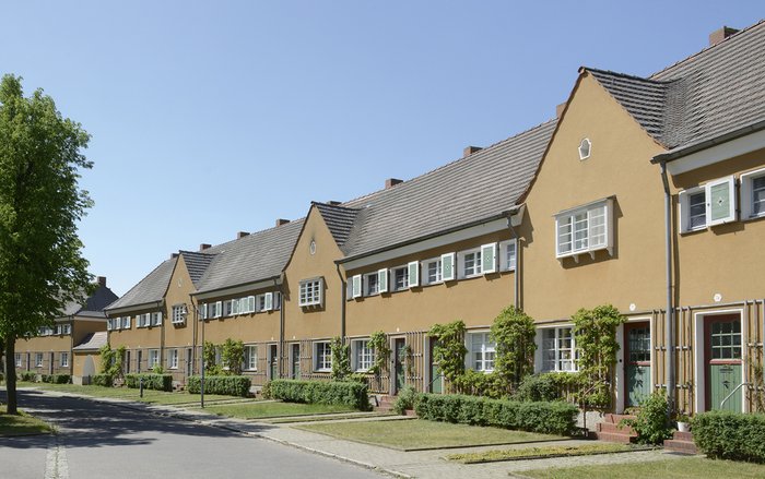 Abbildung 1: Außenansicht der Werkssiedlung in Priesteritz. © Landesamt für Denkmalpflege und Archäologie Sachsen-Anhalt.