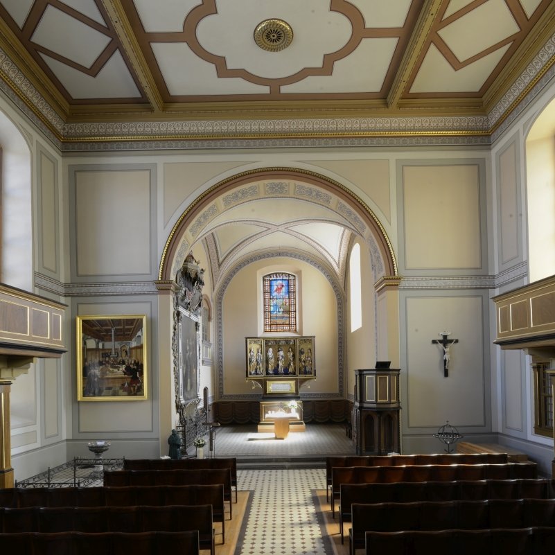 Köthen, Kirche St. Agnus. Blick in Richtung Chor mit dem neu aufgestellten Hochaltar. © Landesamt für Denkmalpflege und Archäologie Sachsen-Anhalt, Gunar Preuß.