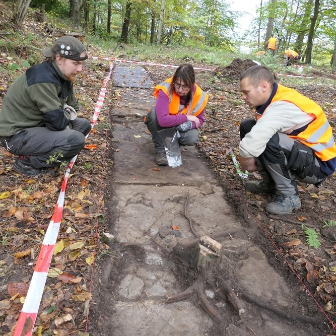 Baubefund im Innenbereich einer ehemaligen Baracke. © Landesamt für Denkmalpflege und Archäologie Sachsen-Anhalt, Anna Swieder.